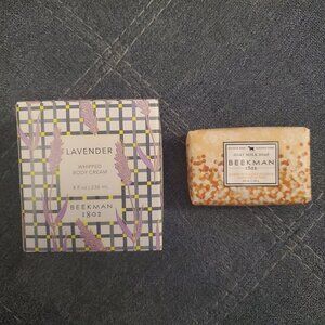 Beekman 1802 Lavender Whipped Body Cream 8 oz & Goat Milk Soap 3oz NEW